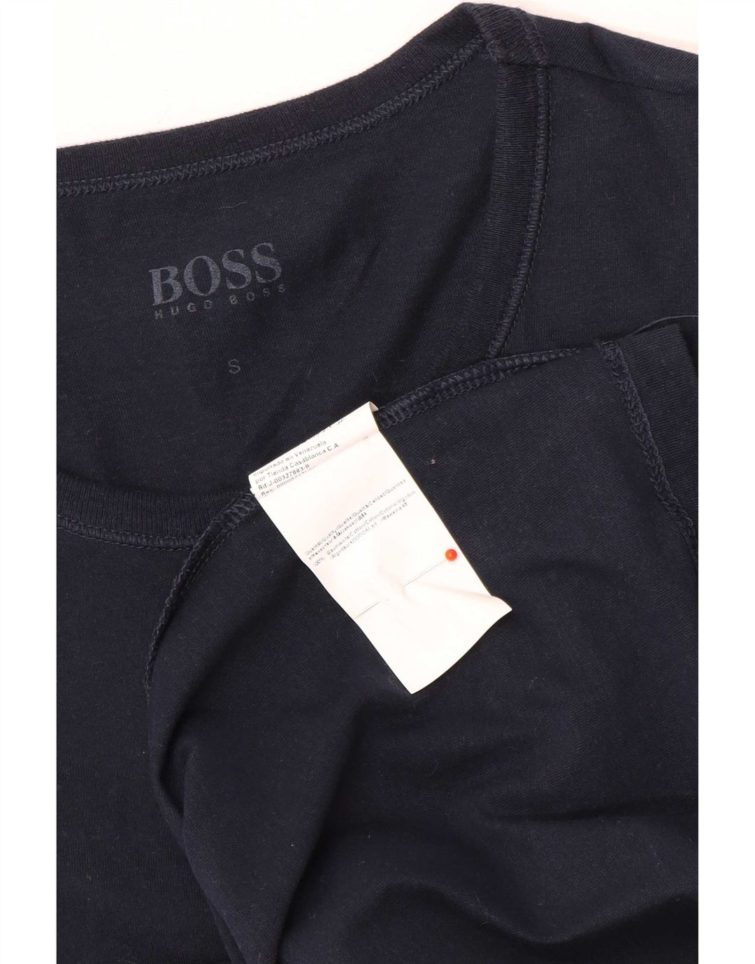 Hugo Boss Hombre Camiseta Top Small Azul Marino Algodón
