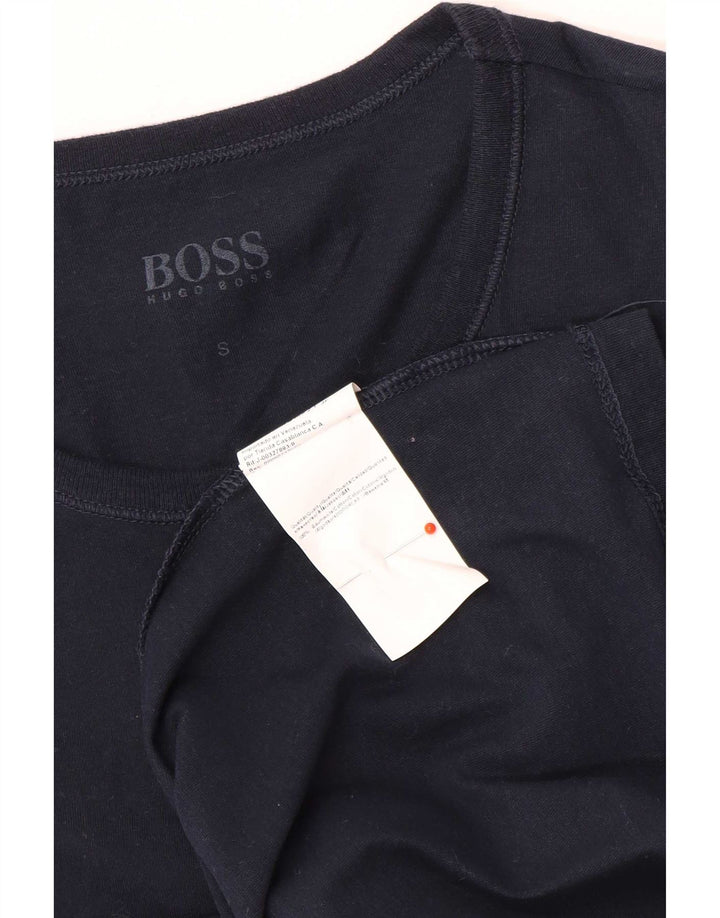 Hugo Boss Hombre Camiseta Top Small Azul Marino Algodón