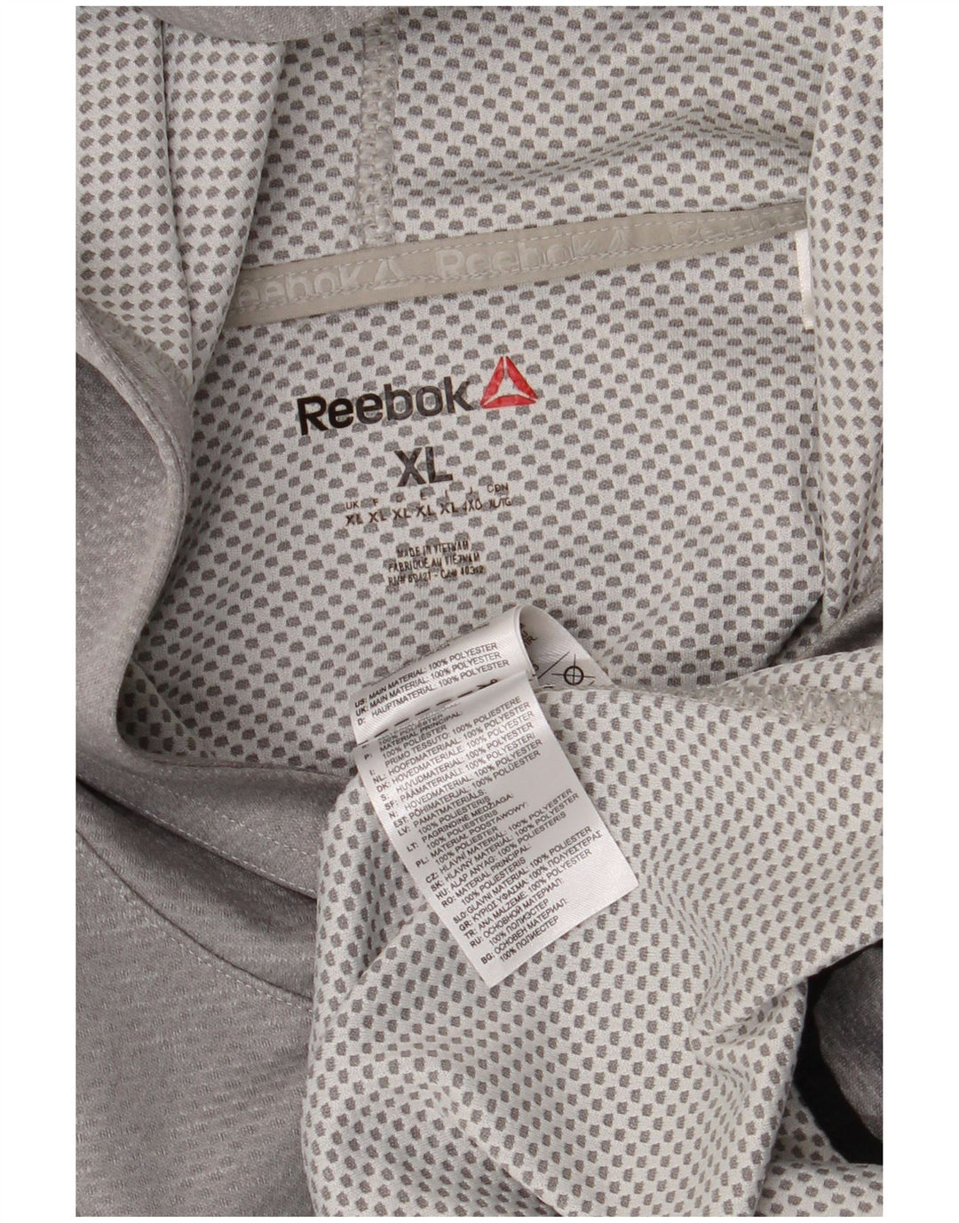 REEBOK Jersey con capucha gráfico para hombre XL Poliéster gris