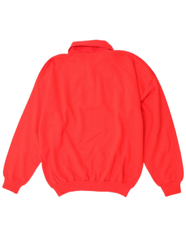 Vintage hombres polo cuello sudadera jumper XL algodón rojo