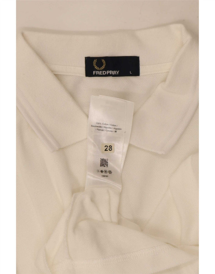 Fred Perry Polo De Manga Larga Para Hombre Algodón Blanco Grande