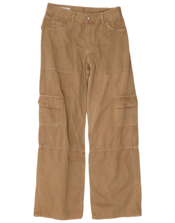 Zara Mujer Pantalón Cargo Holgado EU 36 XS W26 L30 Algodón Beige