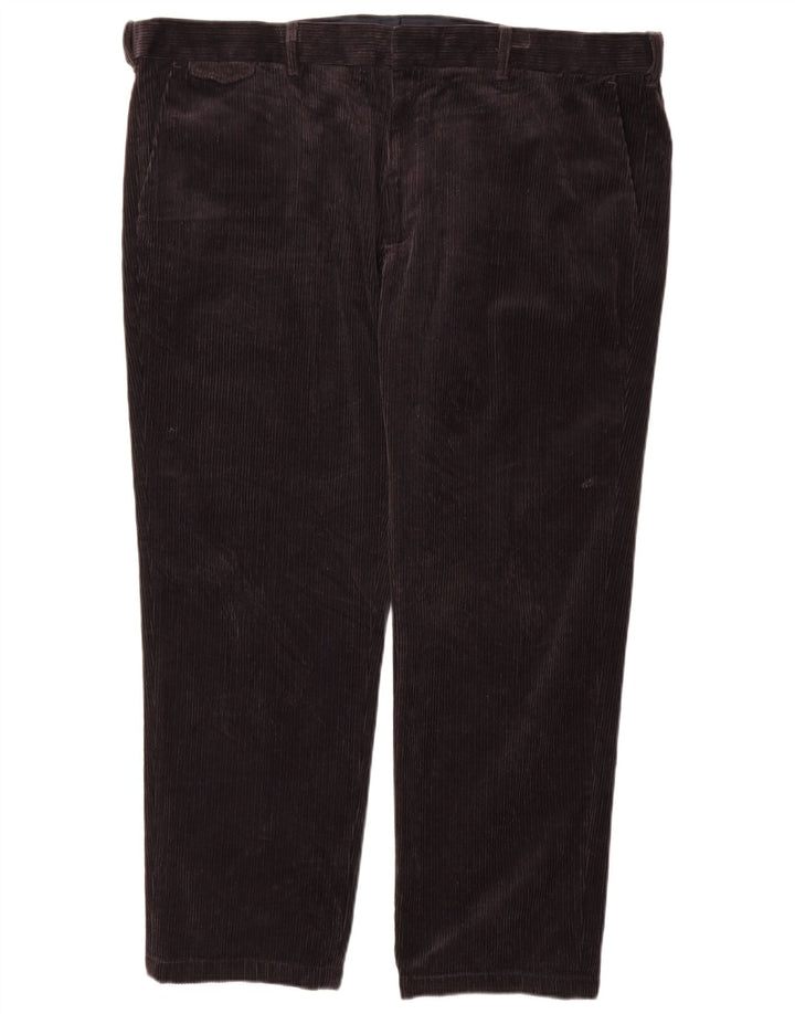 Marks & Spencer Pantalones rectos de pana regulares para hombre W44 L29 Negro