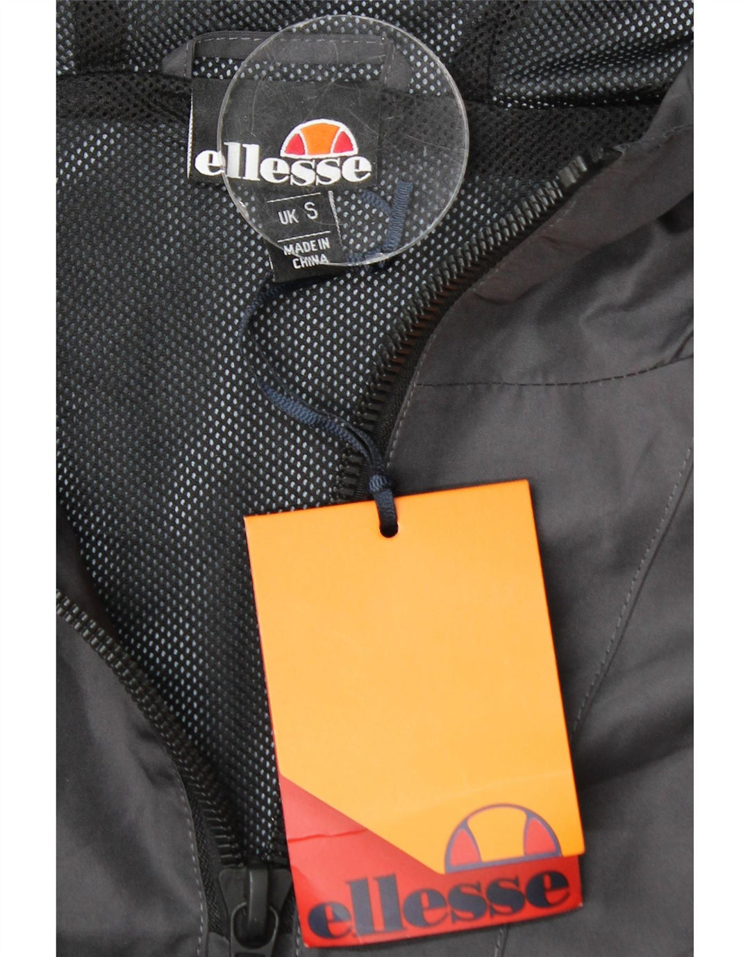 ELLESSE Chaqueta impermeable con capucha para hombre UK 36 Small Grey