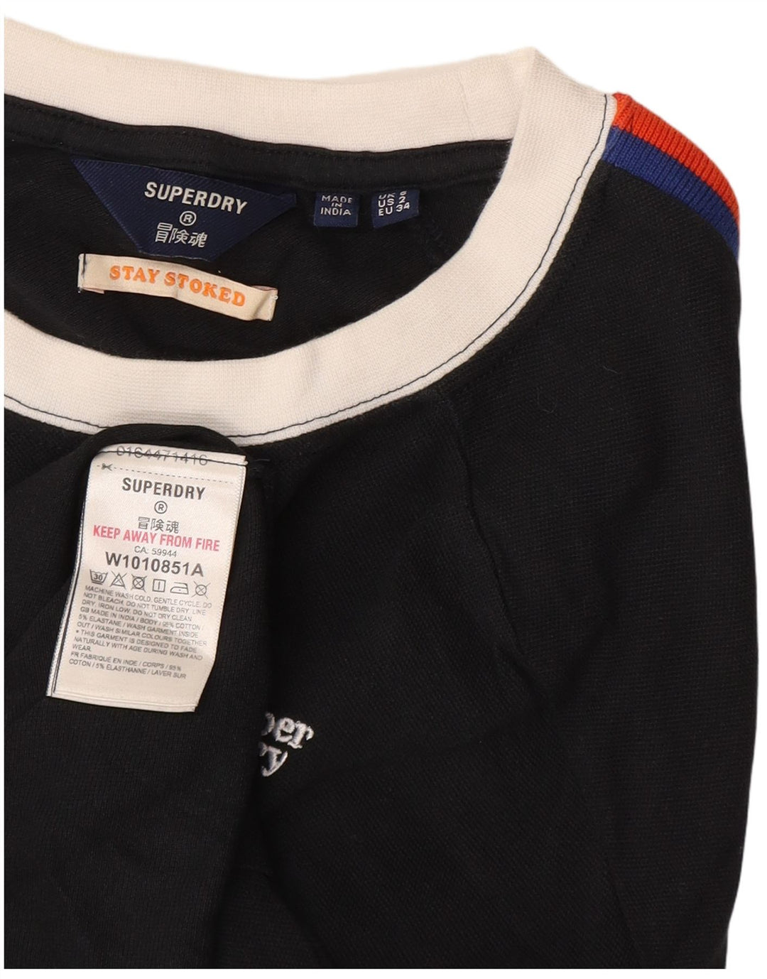 Superdry Camiseta Holgada para Mujer UK 6 XS Azul Marino Algodón