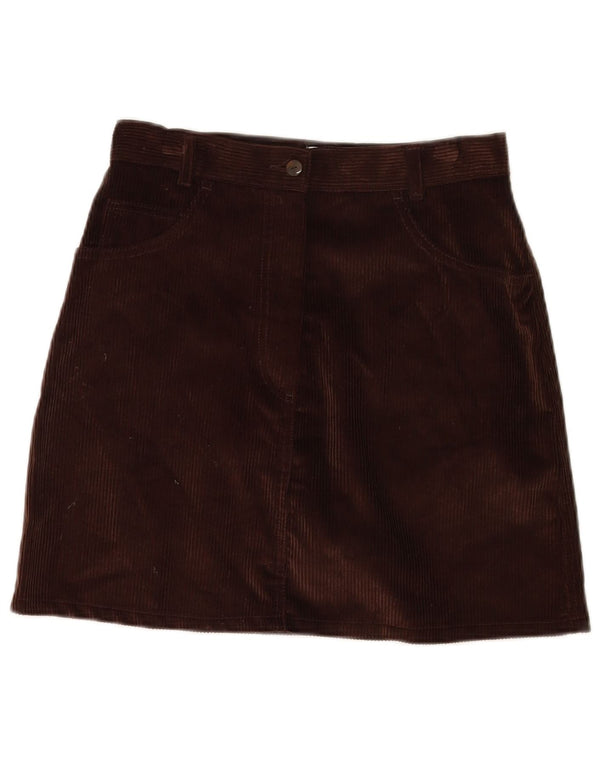 Vintage mujer mini falda de pana W28 marrón medio