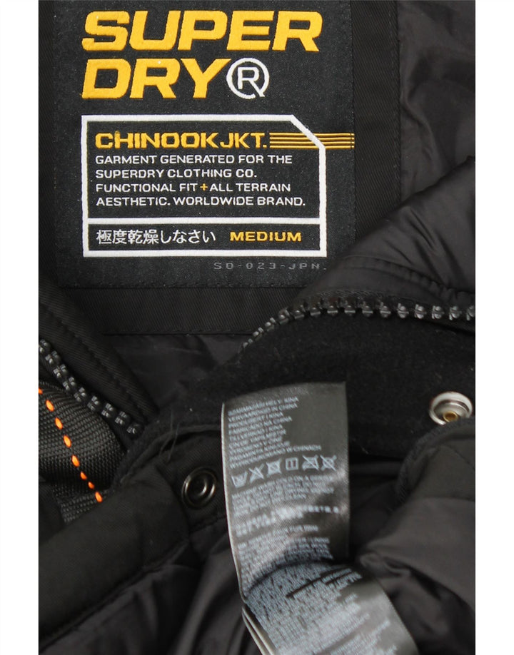 Superdry Chaqueta Acolchada Con Capucha Para Hombre UK 38 Medium Negro Poliéster