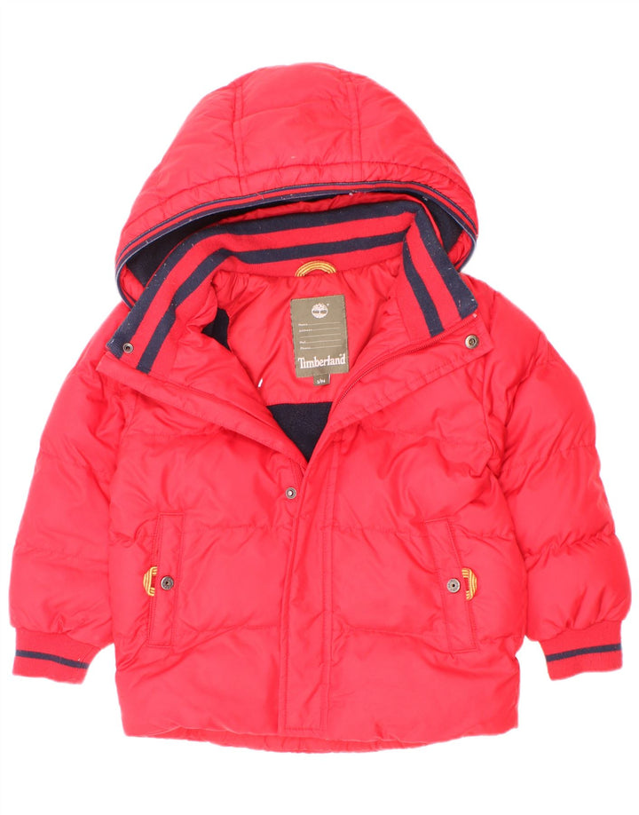 Timberland Chaqueta Acolchada Con Capucha Niño 2-3 Años Rojo Poliéster