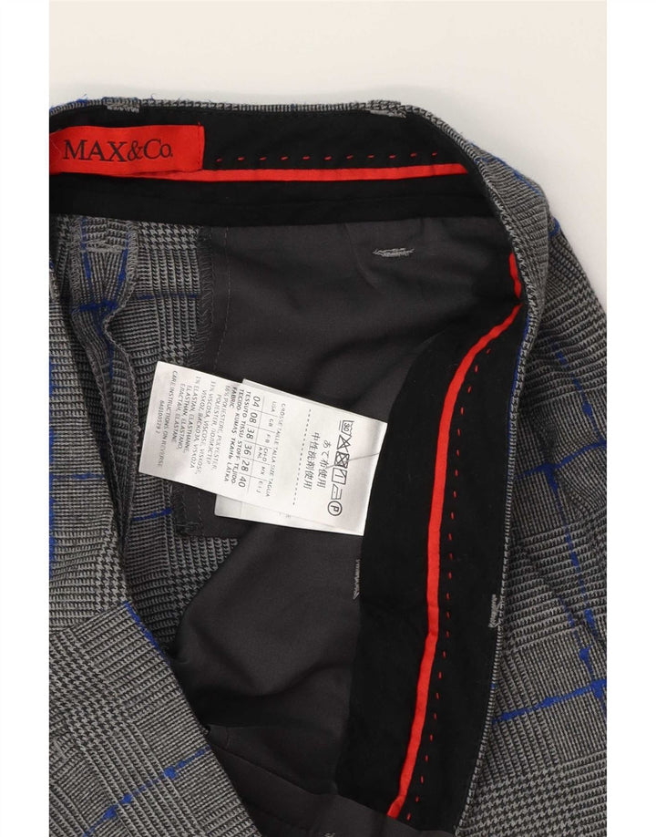 Max & Co. Pantalones chinos para mujer UK 8 Small W28 L27 Gris pata de gallo