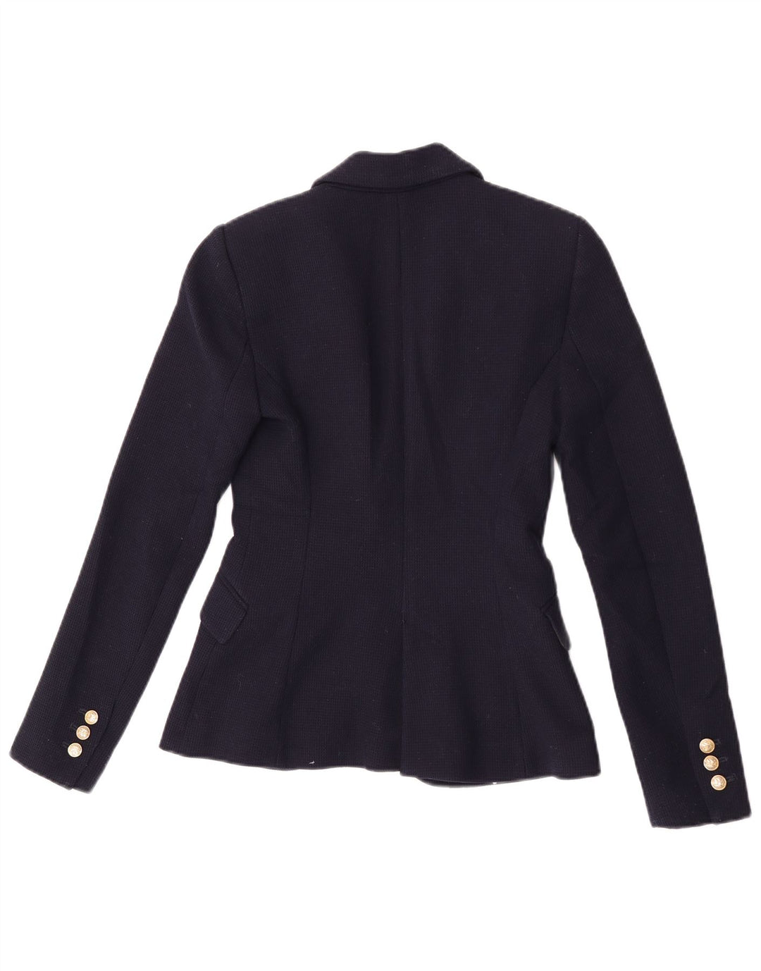 Zara Chaqueta Blazer De 1 Botón Para Mujer UK 6 XS Poliéster Azul Marino