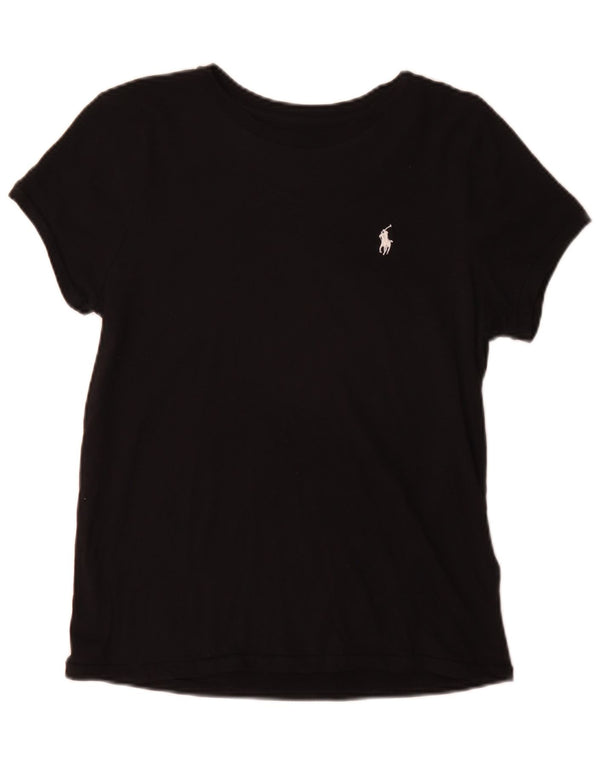 Polo Ralph Lauren Camiseta para mujer Top UK 12 Mediano Negro Algodón
