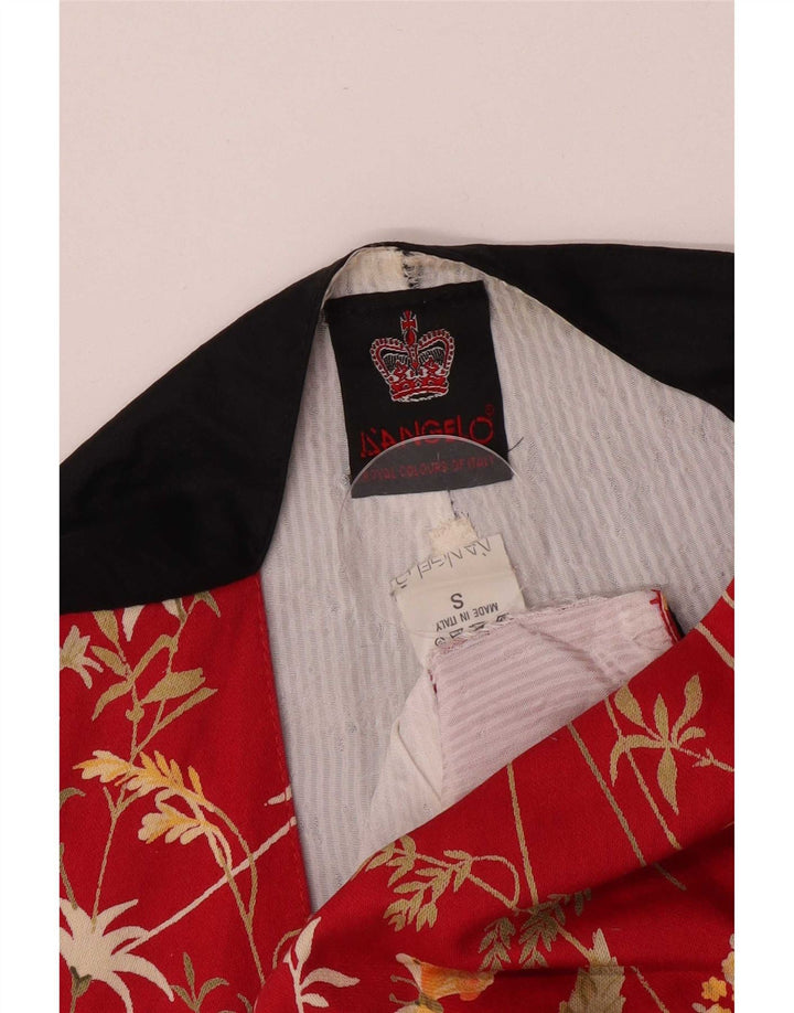 Vintage hombres regular chaleco pequeño rojo floral