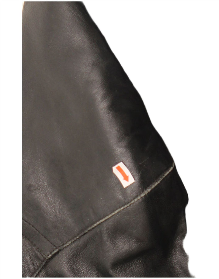 LAVORAZIONE ARTIGIANA Abrigo para Mujer UK 40 Medio Cuero Negro