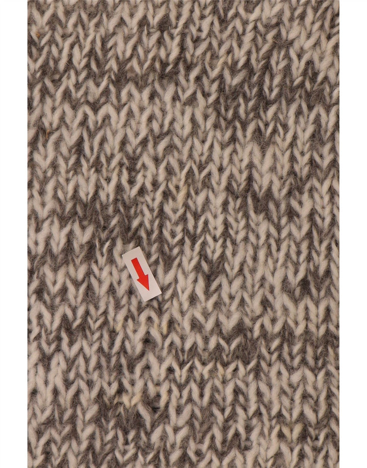 Vintage hombres V-cuello jumper suéter medio gris Fair Isle