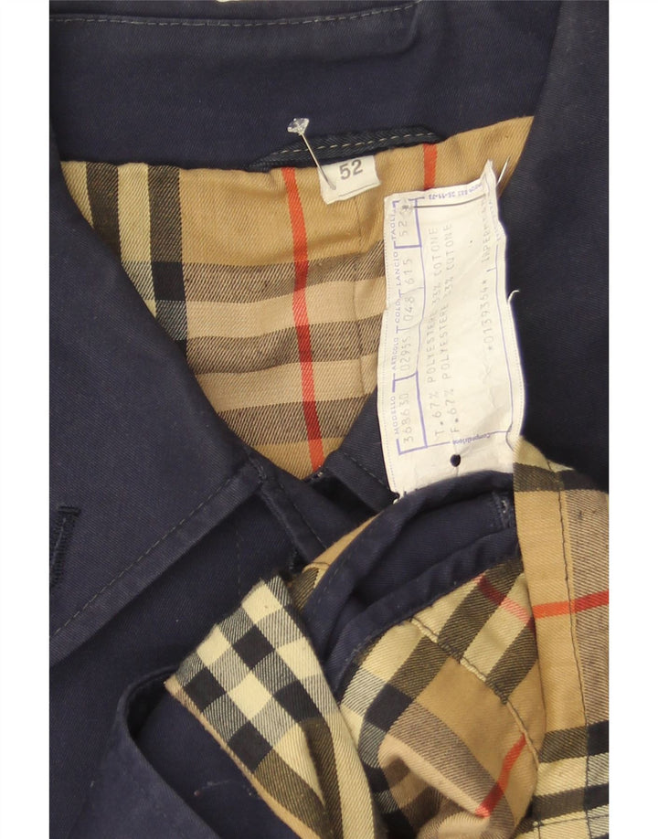 Abrigo vintage para hombre IT 52 XL Poliéster azul marino