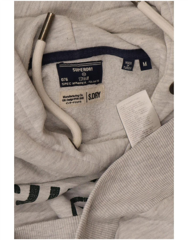 Superdry Hombre Sudadera Con Capucha Gráfica De Algodón Gris Medio