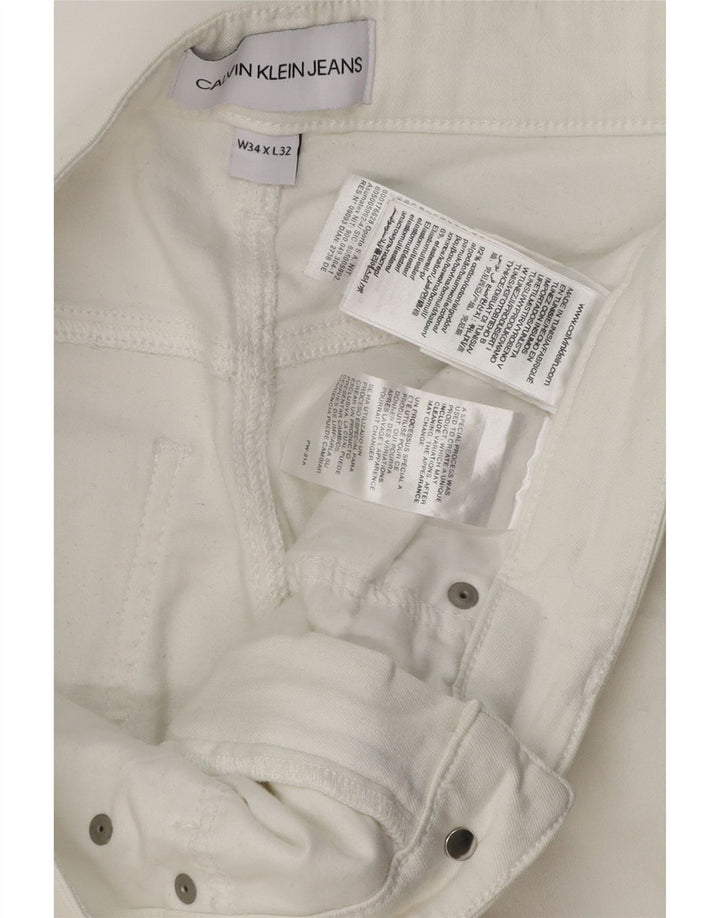 Calvin Klein Jeans Slim para Mujer W34 L32 Algodón Blanco