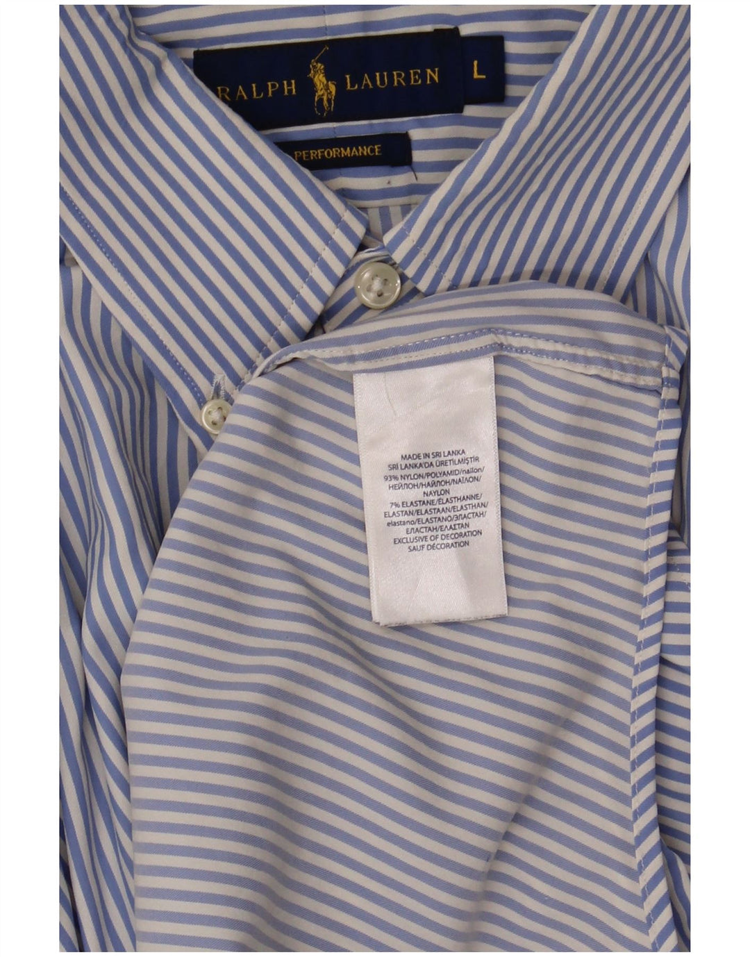 Camisa Ralph Lauren para hombre de nailon a rayas azules grandes