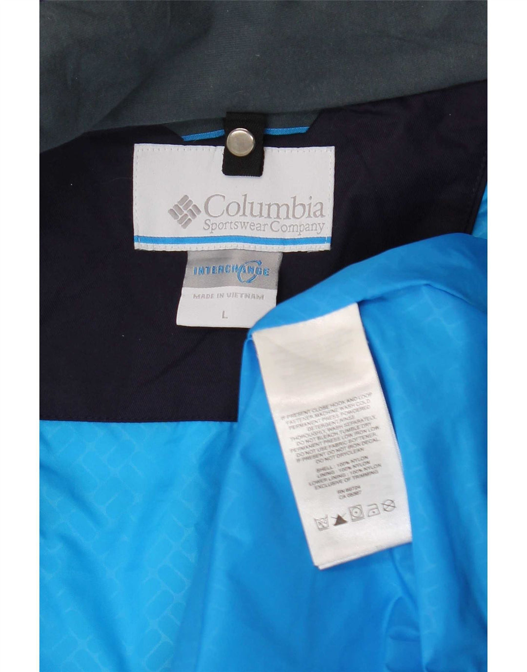 Columbia Chaqueta impermeable con capucha Interchange para hombre, Reino Unido 40, color azul grande