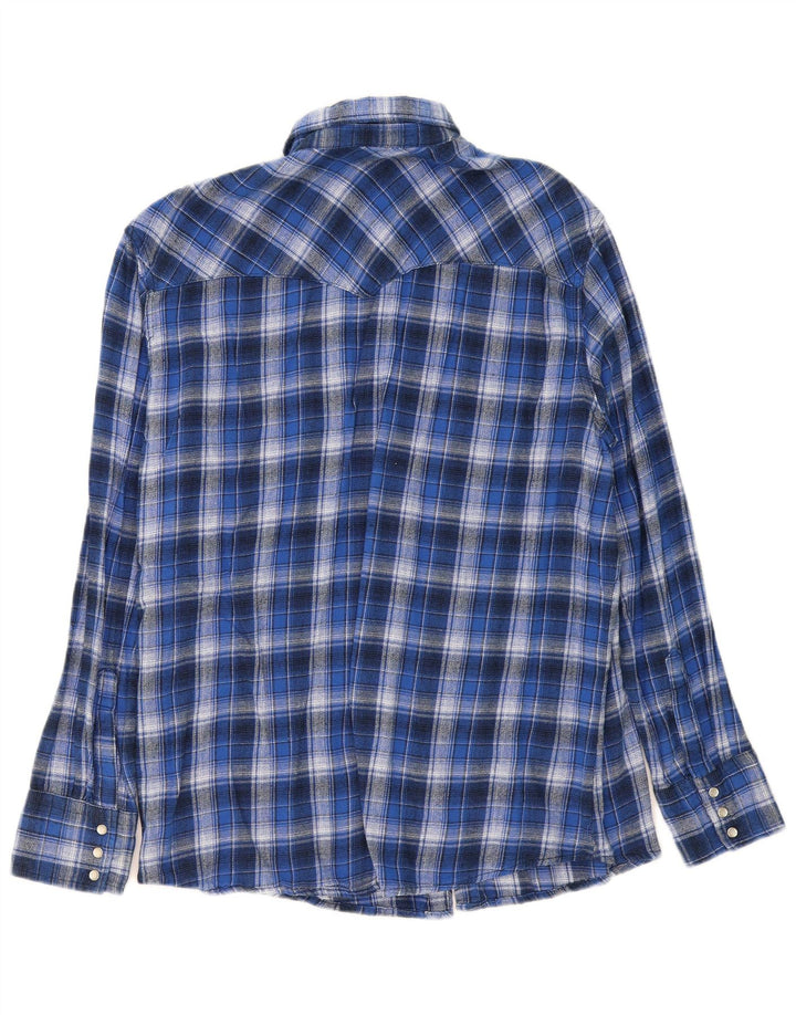 Wrangler Camisa De Franela Hombre XL Algodón A Cuadros Azul