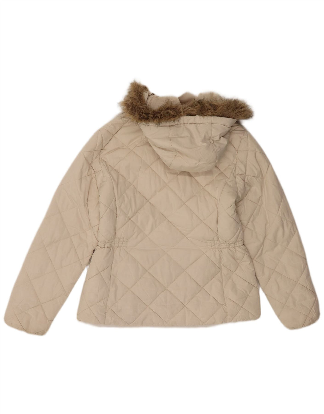 Marks & Spencer Chaqueta acolchada con capucha para mujer UK 12 Mediana Poliéster blanco