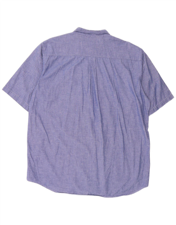 VINTAGE Camisa Manga Corta Hombre XL Azul