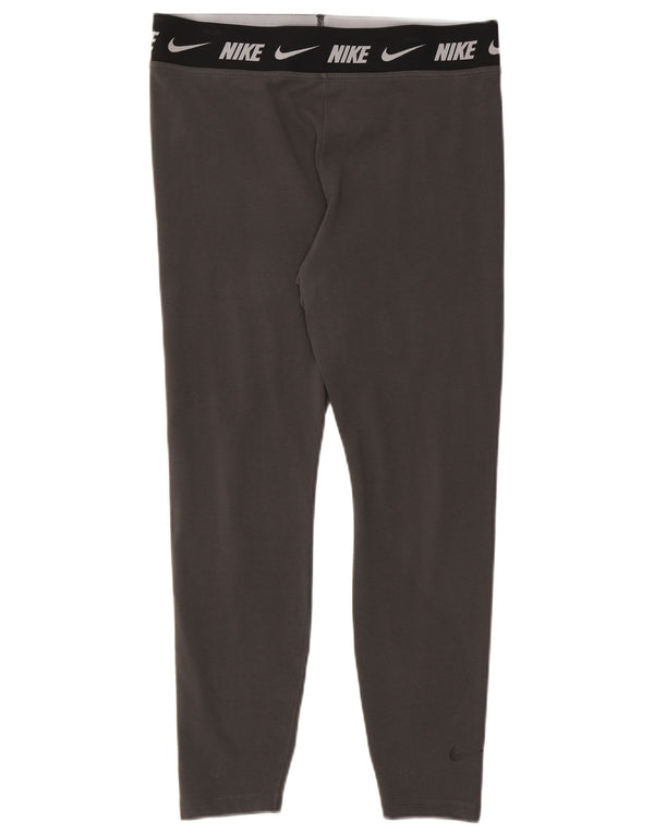 Nike Leggings ajustados con estampado gráfico para mujer UK 40 XL Algodón gris con bloques de color