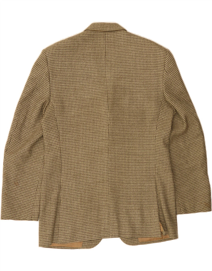 PIERRE CARDIN Mens 3 Button Blazer Jacket UK 38 Medium Brown Houndstooth Vintage Pierre Cardin and Second-Hand Pierre Cardin from Messina Hembry 