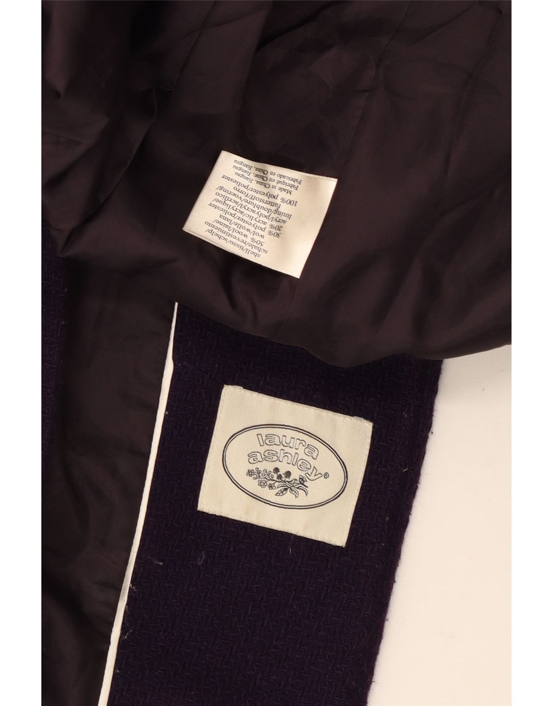 Laura Ashley Trenca con capucha para mujer UK 44 Lana mediana púrpura