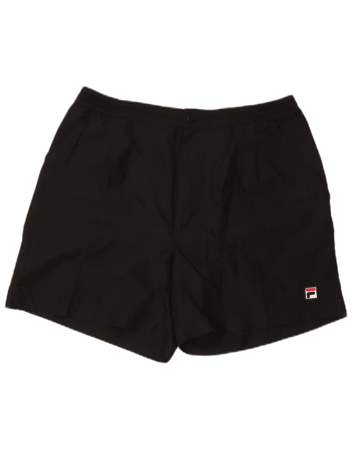 Fila pantalones cortos chinos para hombre grande W32 poliéster negro