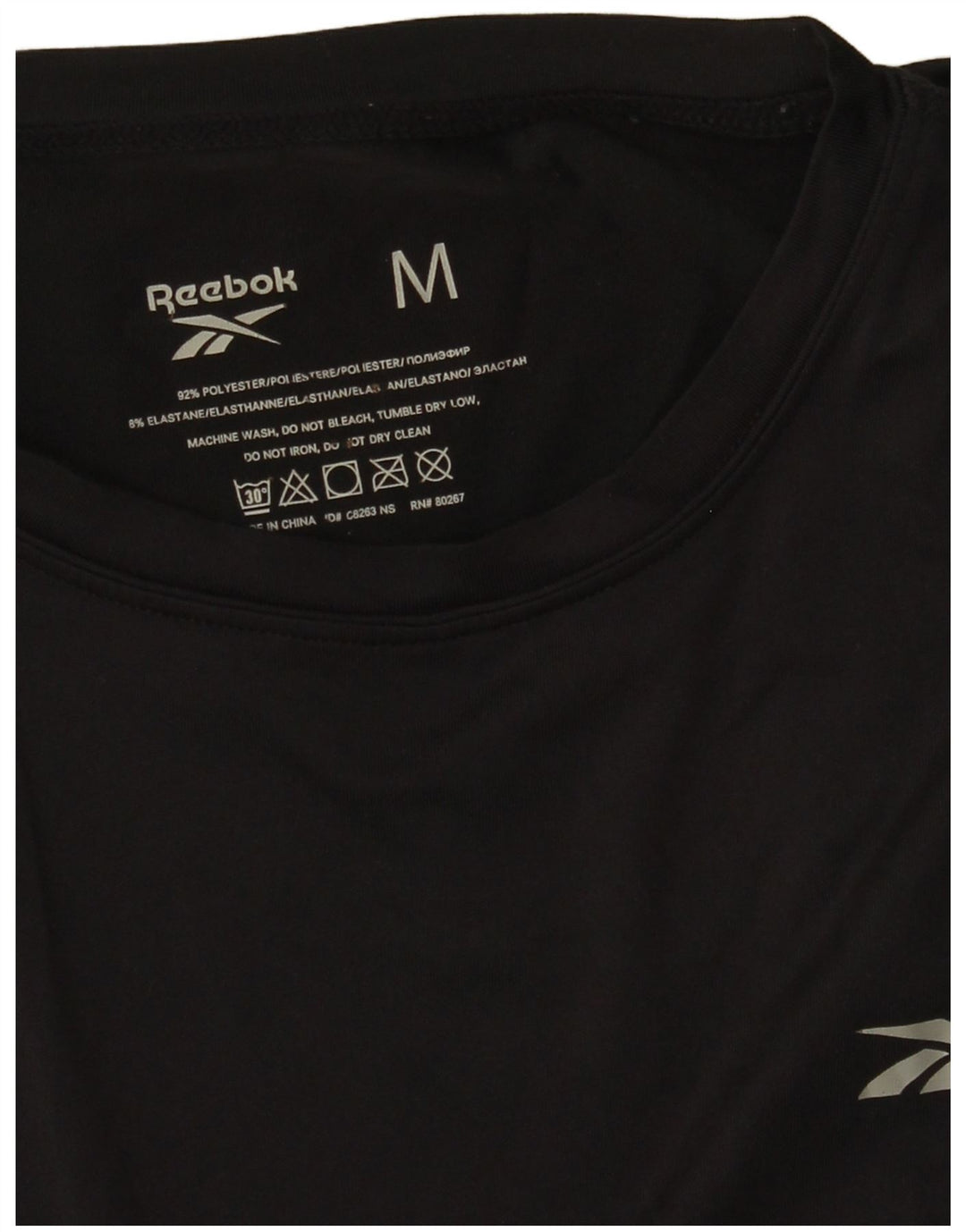Camiseta Reebok Hombre Top Medium Negro Poliéster