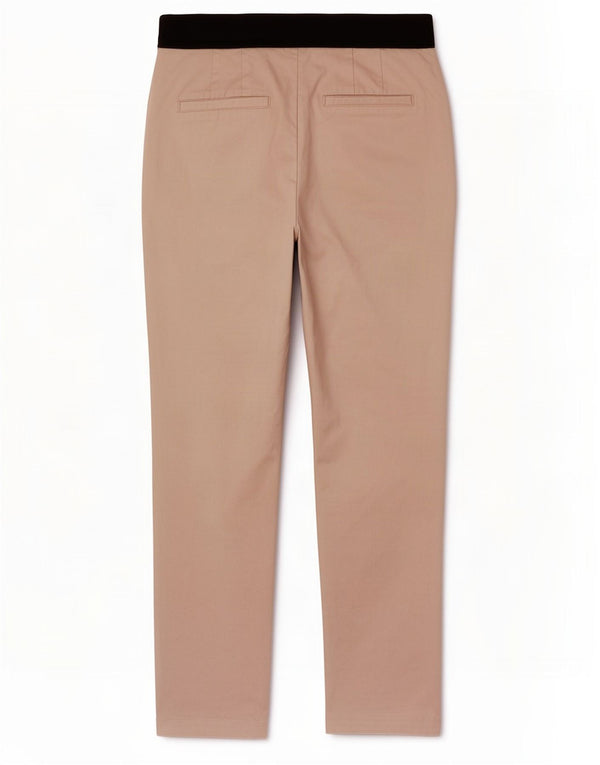 Zara Mujer Pantalón Chino Slim Small W26 L26 Algodón Color Block Beige