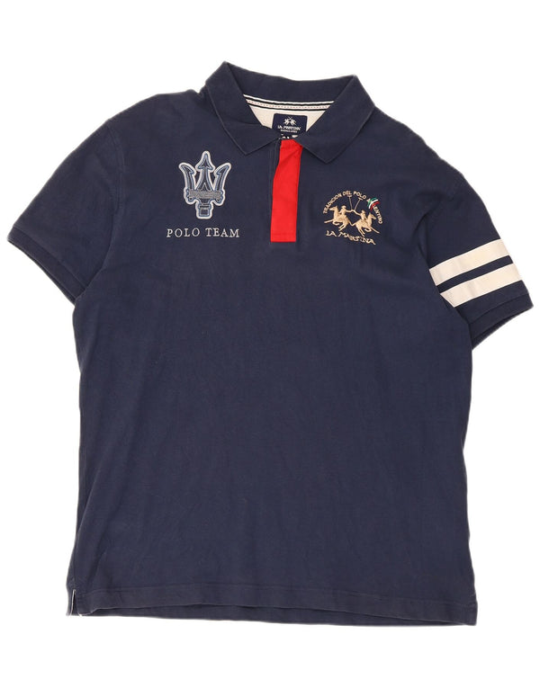 La Martina Polo De Corte Slim Con Gráfico Para Hombre 2XL Azul Marino Colorblock