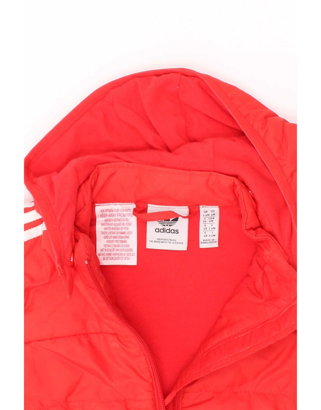 Adidas Chaqueta acolchada con capucha para bebé niño 3-6 meses Rojo Poliéster