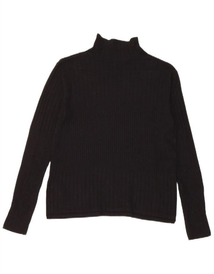 Marks & Spencer suéter con cuello vuelto para mujer, talla M, viscosa negra, Reino Unido 42