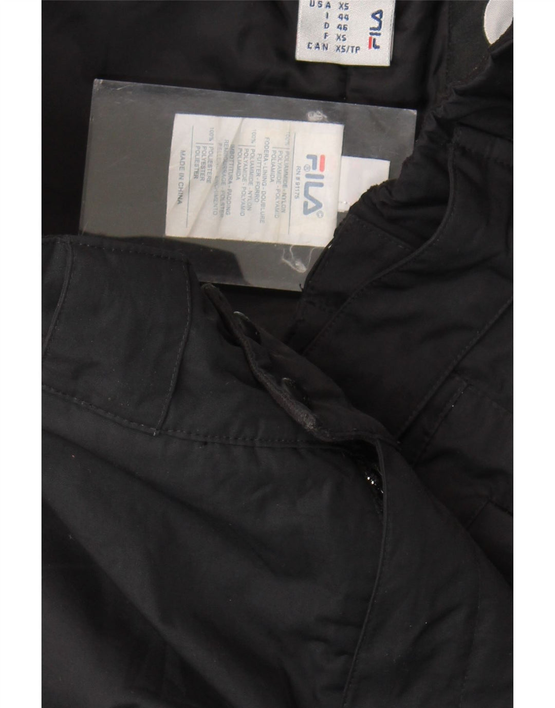 Fila Pantalones de esquí para hombre XS Nylon negro