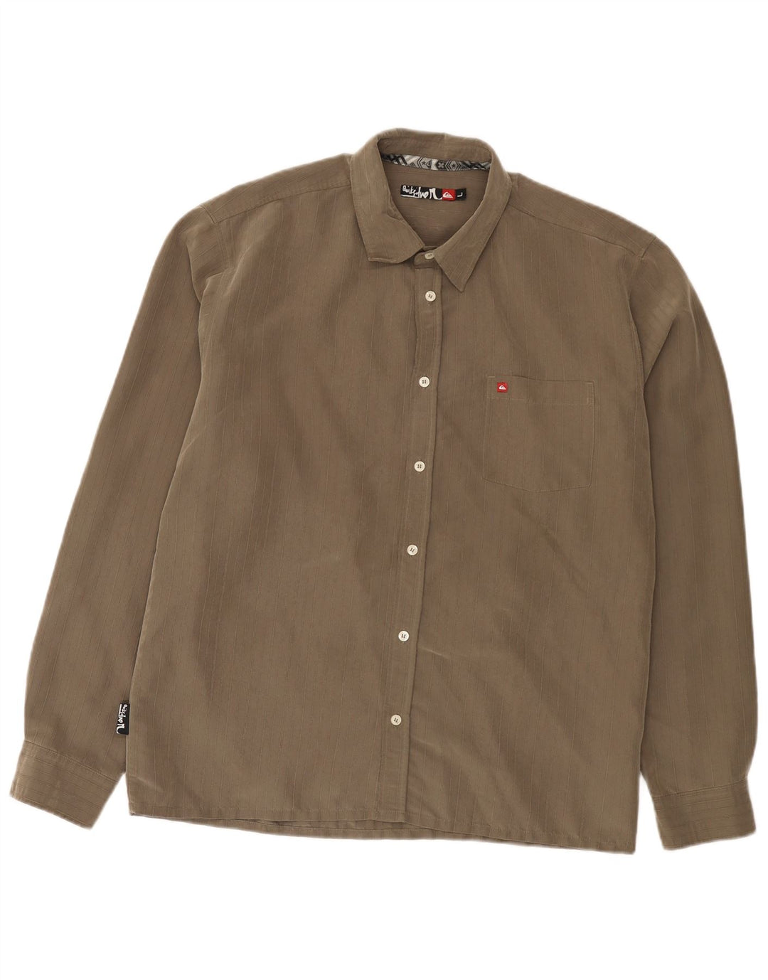 Camisa Quiksilver Hombre Large Khaki Pinstripe Modal
