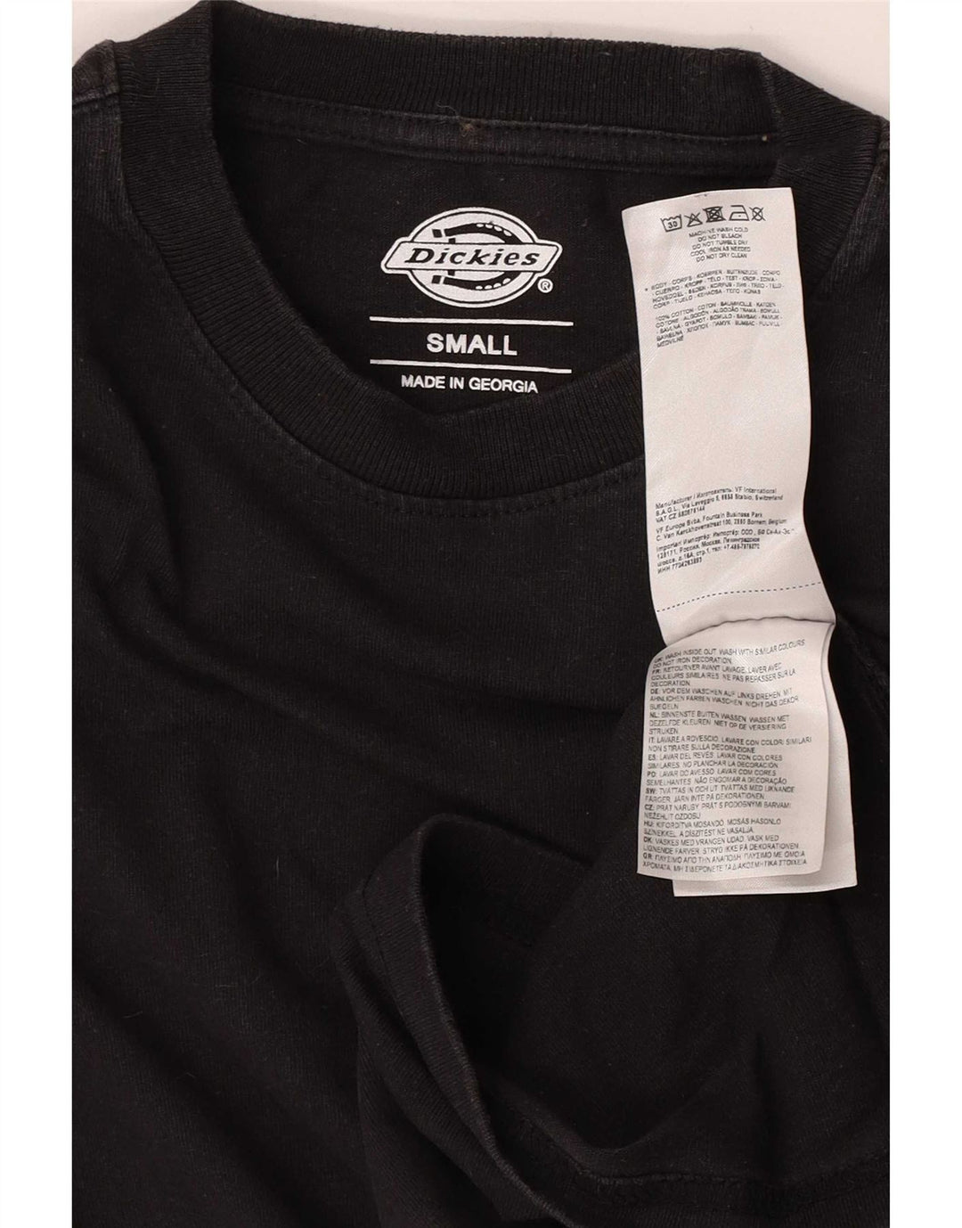 Dickies Hombre Gráfico Top Manga Larga Pequeño Algodón Negro