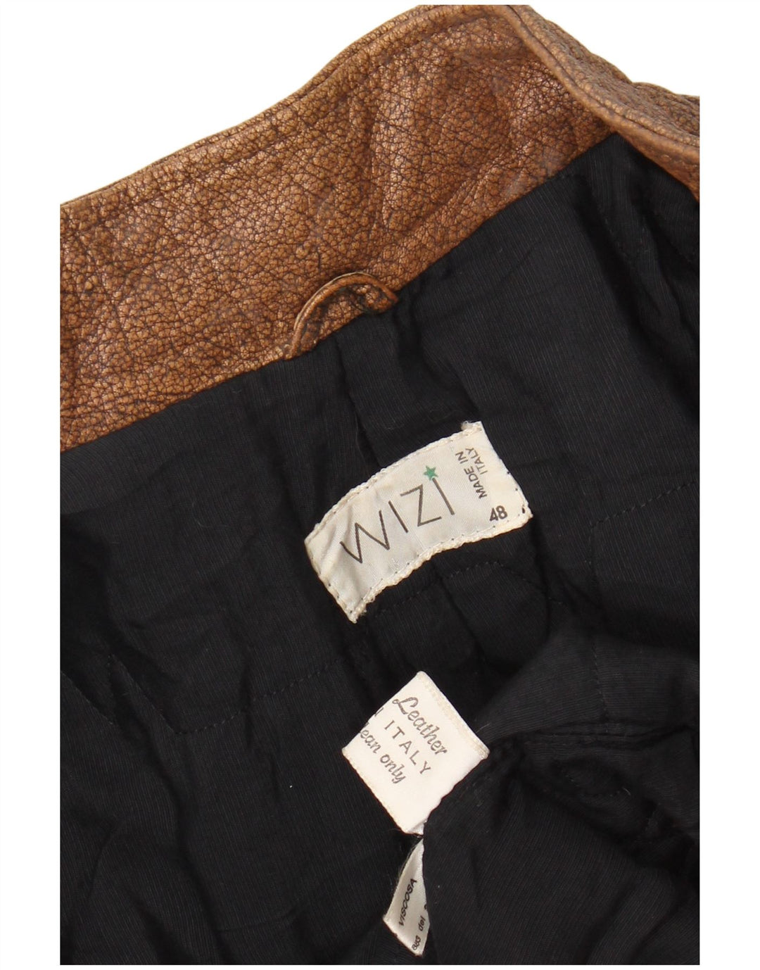 Vintage hombres bombardero chaqueta de cuero IT 48 cuero marrón medio