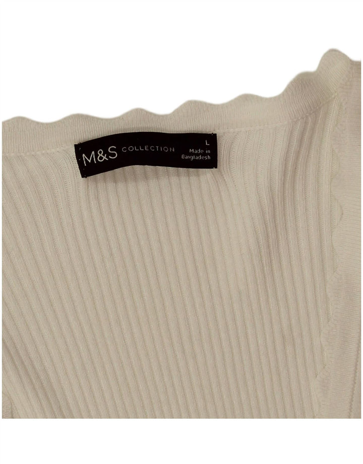 Marks & Spencer Camiseta para mujer Top UK 46 Large Viscosa blanca
