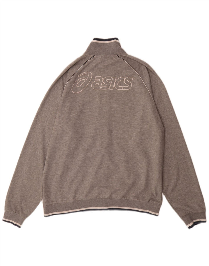 Asics Hombre Graphic Chándal Top Chaqueta XL Gris Poliéster Deportes