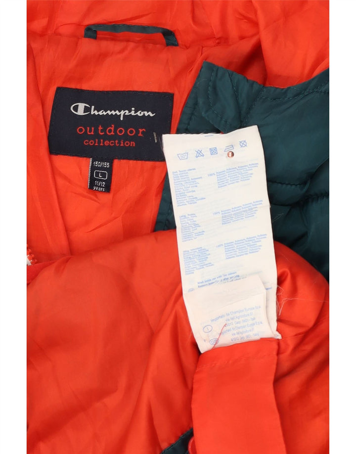 Champion Chaqueta acolchada con capucha para niños 11-12 años Grande Poliéster verde