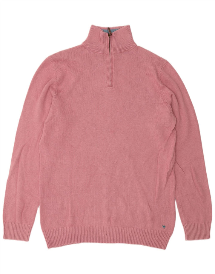 Jersey con cuello y cremallera para hombre de White Stuff en algodón rosa medio
