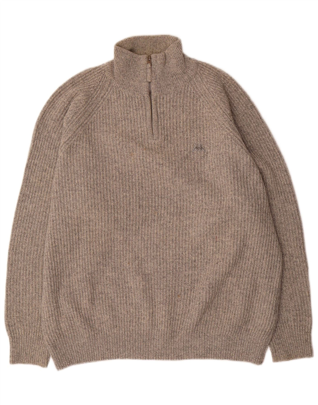 Kappa Hombre Zip Neck Jumper Sweater XL Gris Lana