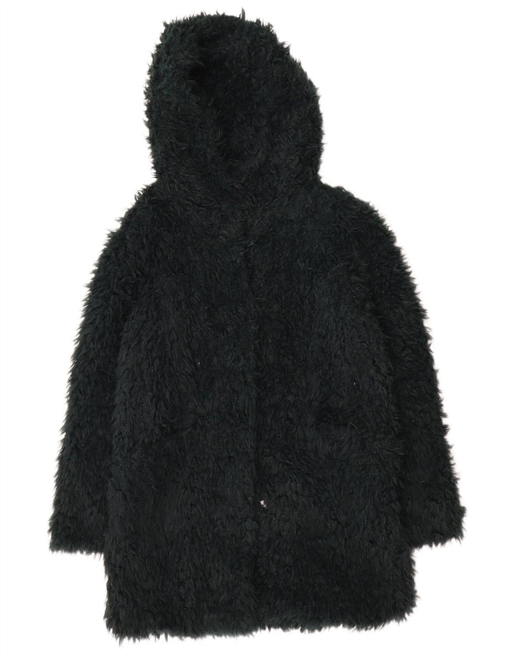Zara Mujer Teddy Abrigo Con Capucha UK 44 Verde Medio