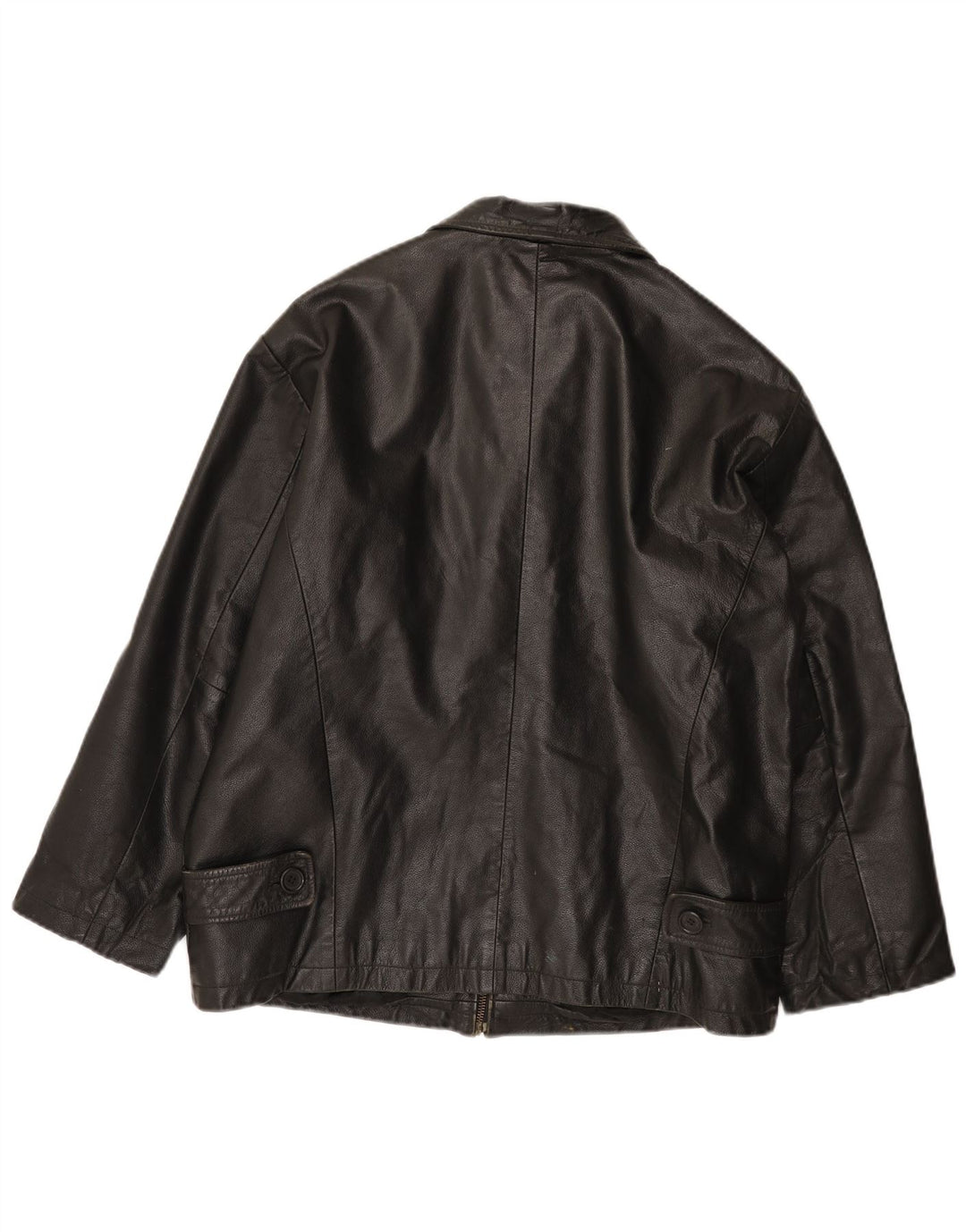 Vintage chaqueta de cuero para hombre Reino Unido 38 cuero negro medio