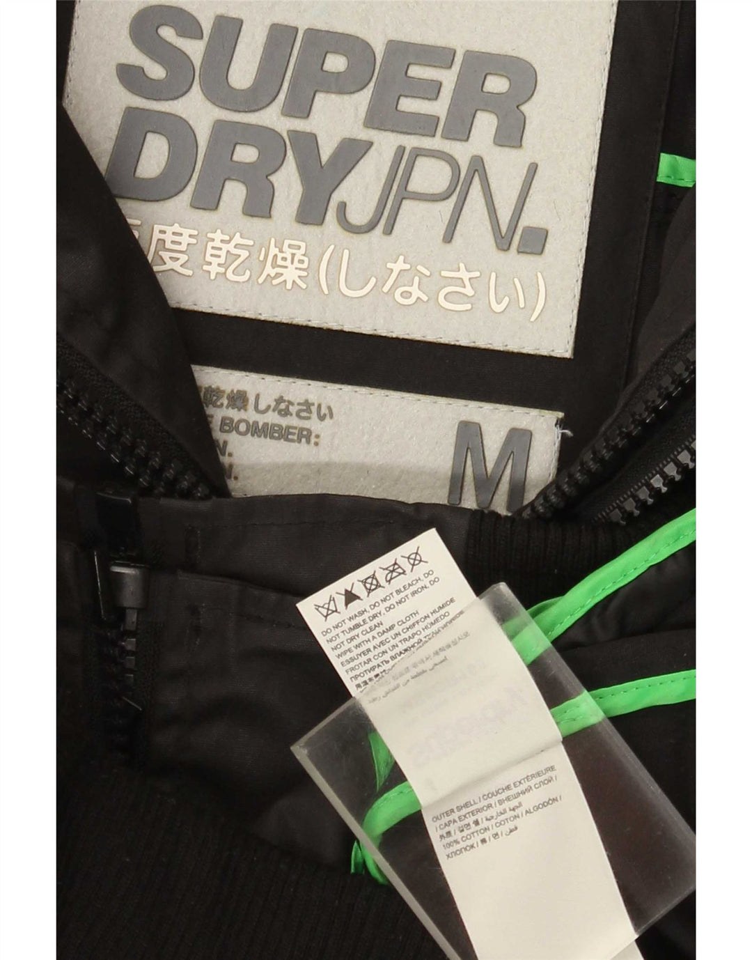 Superdry Chaqueta Bomber para Hombre UK 38 Mediana Algodón Negro