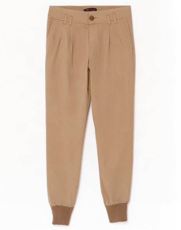 Zara Pantalón Chino Joggers Mujer EU 34 2XS W24 L28 Algodón Beige