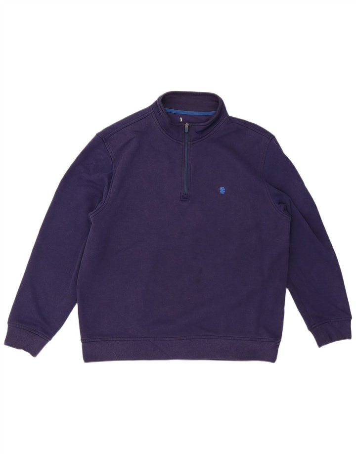 ADVANTAGE Sudadera con cuello y cremallera para hombre Jersey grande Azul marino Poliéster