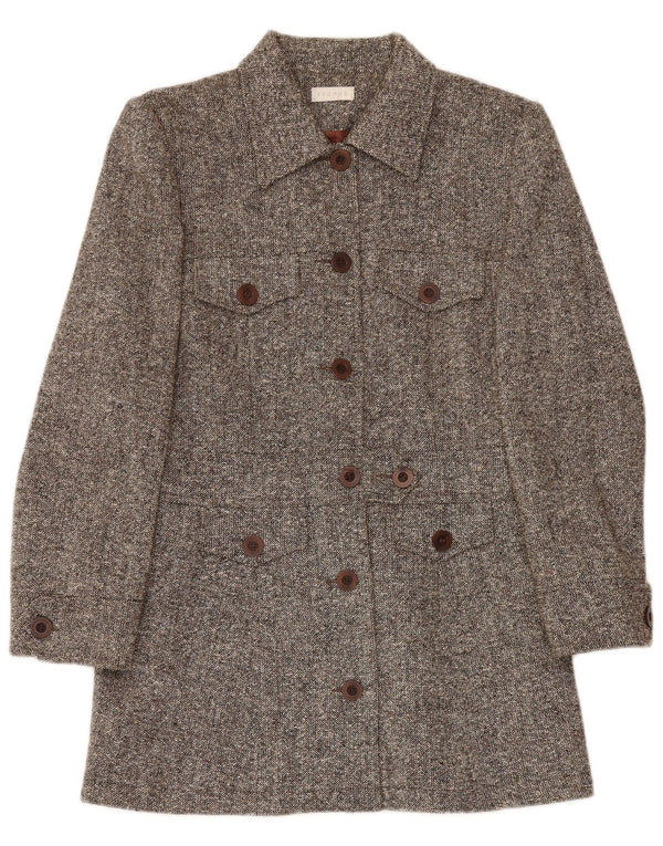 Promod Abrigo para mujer UK 42 Algodón moteado gris medio